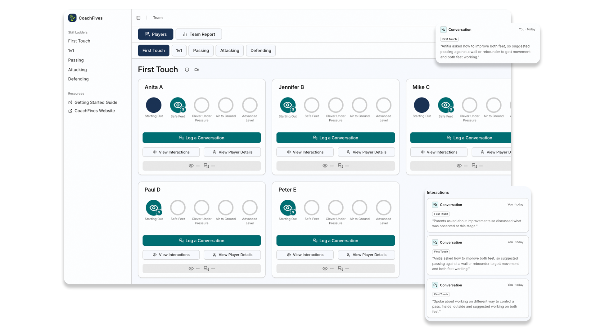 The feedback app for youth soccer coaches